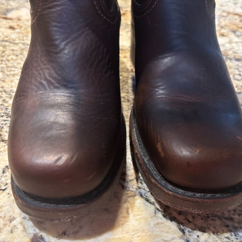 RARE VINTAGE Frye  Campus Boots 14L Style 77050-6 Women’s 9.5 M Dark Brown EUC - Picture 9 of 16